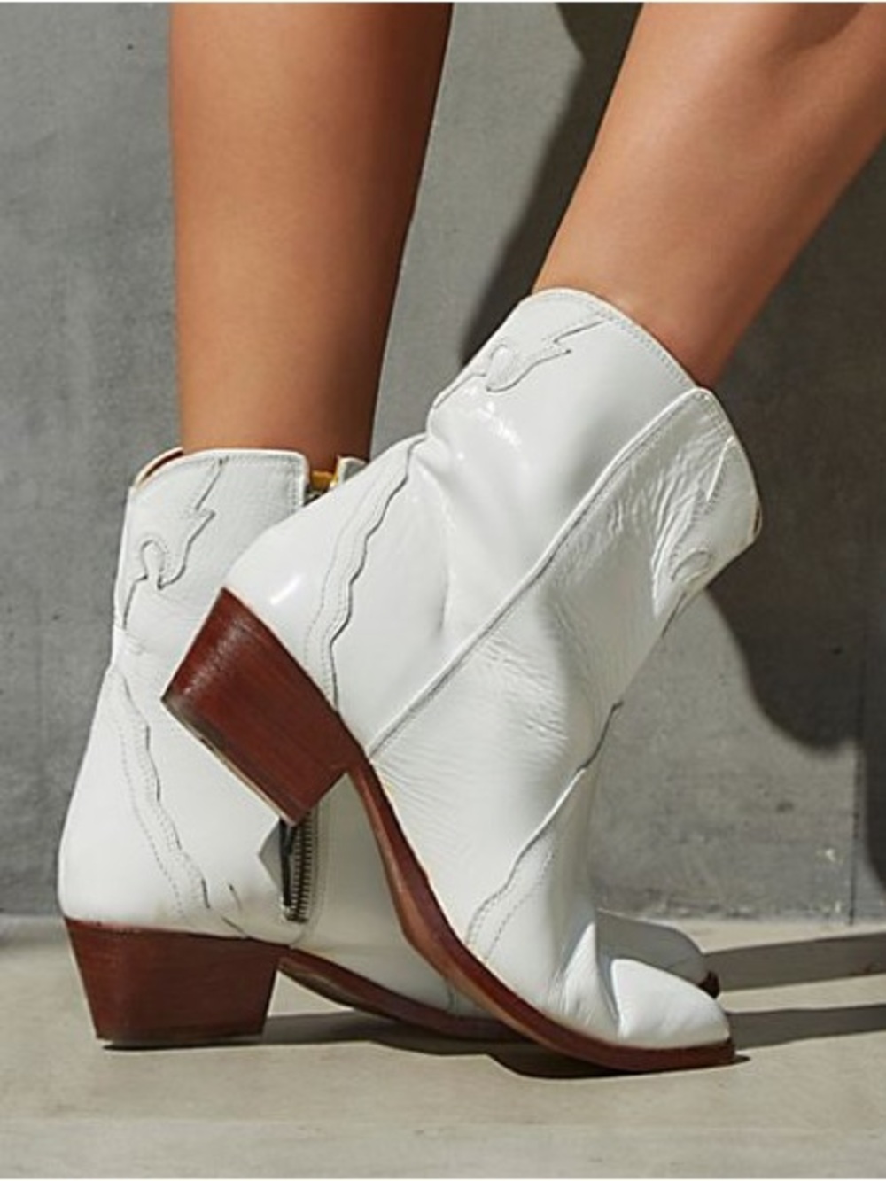 Free People New Frontier Western Boots White